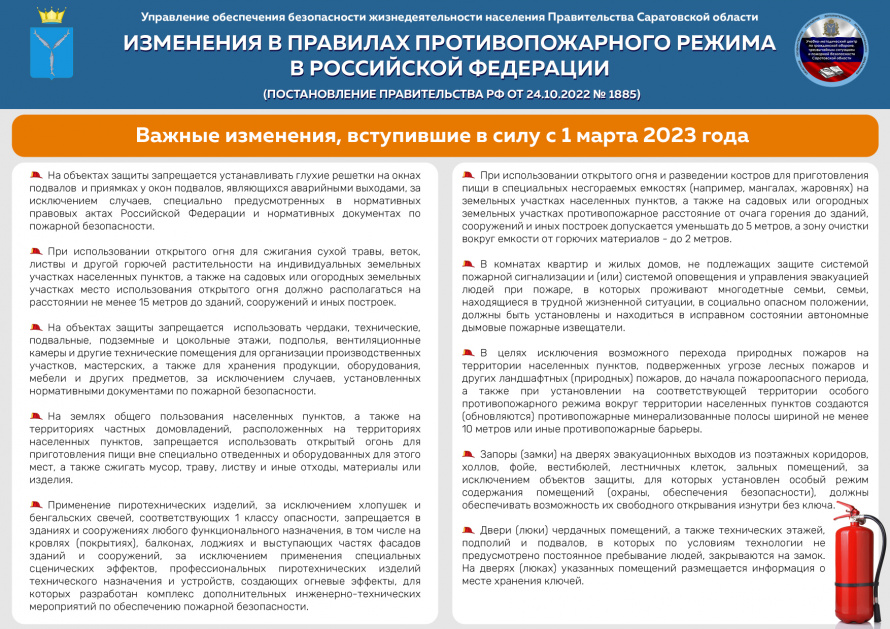 ВАЖНЫЕ изменения в Правилах противопожарного режима в РФ с 1 марта 2023 года  